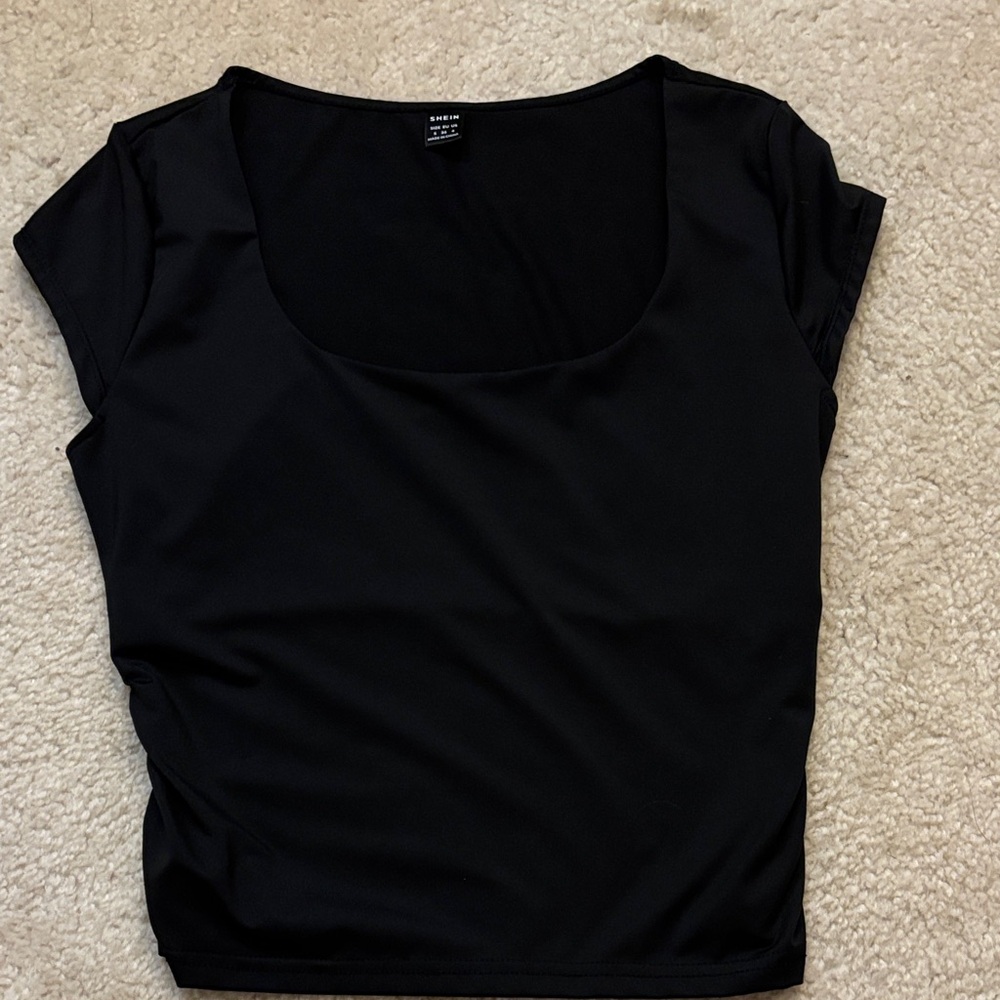 SHEIN Black Scoop Neck Bodysuit